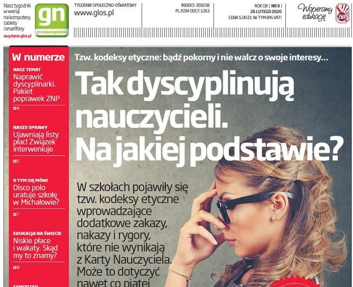 Tzw. kodeksy etyczne nawet w co piątej szkole?